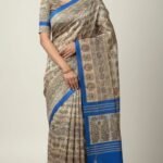 Tassar Cotton Madhubani Printed Saree