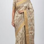 Tassar Cotton Madhubani Printed Saree