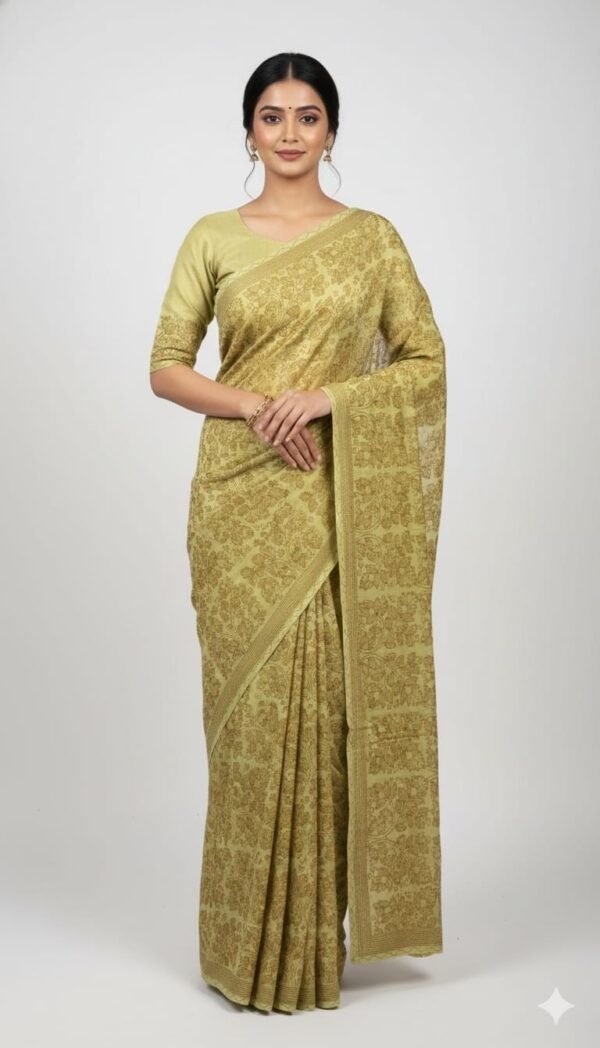 Pure Cotton Kantha Work Saree