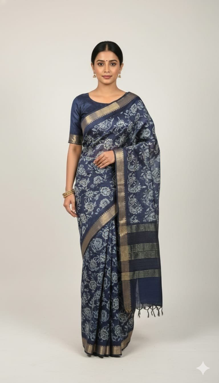 Tassar Silk Printed Saree