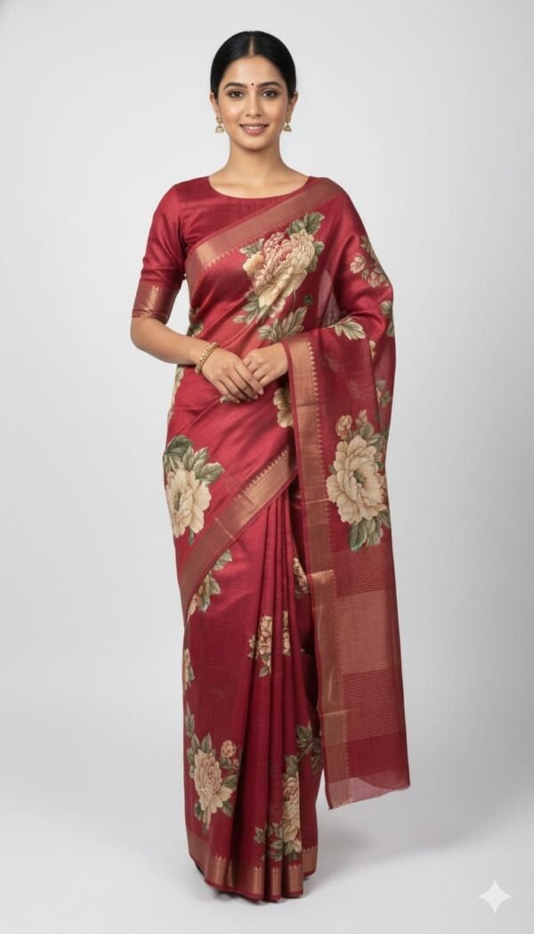 Tassar Silk Printed Saree