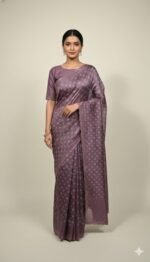 Tassar Silk Mirror Work Saree