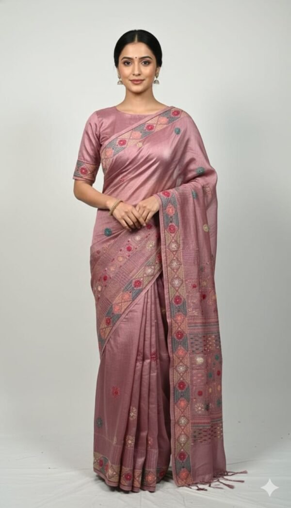Tassar Silk Lambani Work Saree