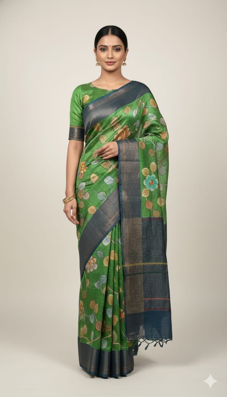 Tassar Silk Sindhi Work Saree