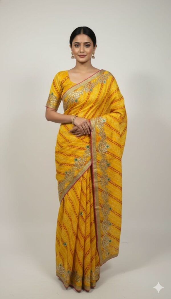 Cotton Kota Gota Patti Saree
