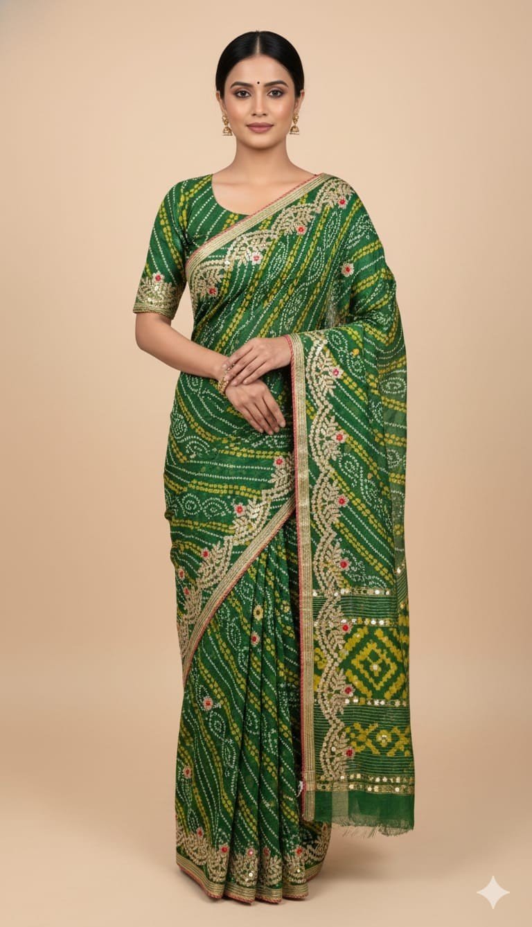 Cotton Kota Gota Patti Saree