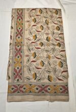 Premium Tassar Silk Sindhi Work Saree with Handcrafted Motifs, Rich Zari Border and Elegant Traditional Pallu - Image 2