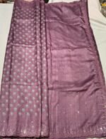 Premium Tassar Silk Mirror Work Saree with Subtle Motif Design, Elegant Border and Handcrafted Detailing Traditional Ethnic Wear - Image 4