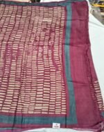 Premium Tassar Silk Printed Saree with Floral Design, Soft Texture and Elegant Border Lightweight Ethnic Wear - Image 3