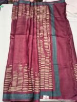 Premium Tassar Silk Printed Saree with Floral Design, Soft Texture and Elegant Border Lightweight Ethnic Wear - Image 2