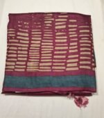 Premium Tassar Silk Printed Saree with Floral Design, Soft Texture and Elegant Border Lightweight Ethnic Wear - Image 4