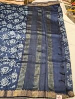 Premium Tassar Silk Printed Saree with Floral Design, Soft Texture and Elegant Border Lightweight Ethnic Wear - Image 4