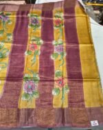 Premium Tassar Silk Printed Saree with Floral Design, Soft Texture and Elegant Border Lightweight Ethnic Wear - Image 3