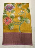 Premium Tassar Silk Printed Saree with Floral Design, Soft Texture and Elegant Border Lightweight Ethnic Wear - Image 4