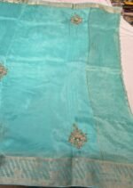 Premium Tissue Silk Work Saree with Elegant Embellished Motifs, Rich Woven Border and Graceful Party Wear Look - Image 3