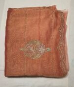 Premium Crush Tissue Silk Work Saree with Elegant Embellishments, Shimmer Finish and Decorative Border for Festive Wear - Image 4