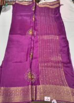 Premium Kashmiri Silk Saree with Traditional Multicolor Floral Motifs, Decorative Border and Tassel Pallu Elegant Ethnic Wear - Image 2