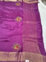 Premium Kashmiri Silk Saree with Traditional Multicolor Floral Motifs, Decorative Border and Tassel Pallu Elegant Ethnic Wear - Image 3