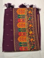 Premium Kashmiri Silk Saree with Traditional Multicolor Floral Motifs, Decorative Border and Tassel Pallu Elegant Ethnic Wear - Image 4