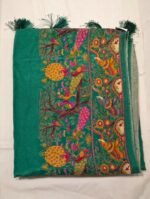 Premium Linen Cotton Printed Saree with Traditional Motifs, Rich Border and Elegant Pallu Lightweight Ethnic Wear - Image 4