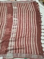 Premium Linen Cotton Printed Saree with Traditional Motifs, Rich Border and Elegant Pallu Lightweight Ethnic Wear - Image 2