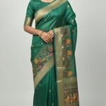 Premium Linen Cotton Printed Saree with Traditional Motifs, Rich Border and Elegant Pallu Lightweight Ethnic Wear