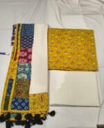 Pure Cotton Suit Set with Pure Cotton Patch Work Dupatta and Cotton Bottom Elegant Ethnic Wear - Image 3