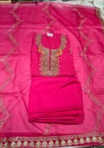 Organza Galla Work Suit Set with Organza Dupatta and Tapeta Bottom Elegant Festive Ethnic Wear - Image 2