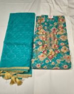 Organza Galla Work Suit Set with Organza Dupatta and Tapeta Bottom Elegant Festive Ethnic Wear - Image 3