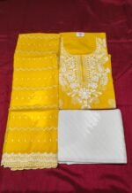 Pure Cotton Chikankari Work Suit Set with Cotton Dupatta and Cotton Bottom Elegant Ethnic Wear - Image 4