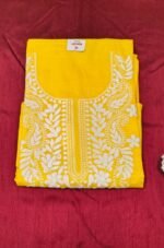 Pure Cotton Chikankari Work Suit Set with Cotton Dupatta and Cotton Bottom Elegant Ethnic Wear - Image 5