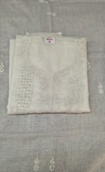 Cotton Kota Chikankari Work Suit Set with Kota Dupatta and Cotton Bottom Elegant Ethnic Wear - Image 3
