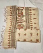 Handloom Cotton Madhubani Printed Suit Set with Dupatta and Cotton Bottom Traditional Ethnic Wear - Image 3