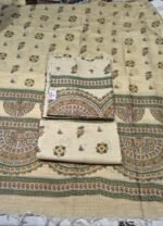 Handloom Cotton Madhubani Printed Suit Set with Dupatta and Cotton Bottom Traditional Ethnic Wear - Image 2