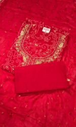 Pure Cotton Bandhej Print Suit with Gota Patti Work, Chiffon Dupatta and Comfortable Cotton Bottom Elegant Ethnic Wear - Image 2