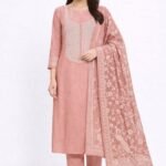 Chanderi Cotton Chikankari Work Suit