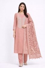 Chanderi Cotton Chikankari Work Suit