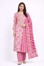 Pure Cotton Printed & Moti Work Suit