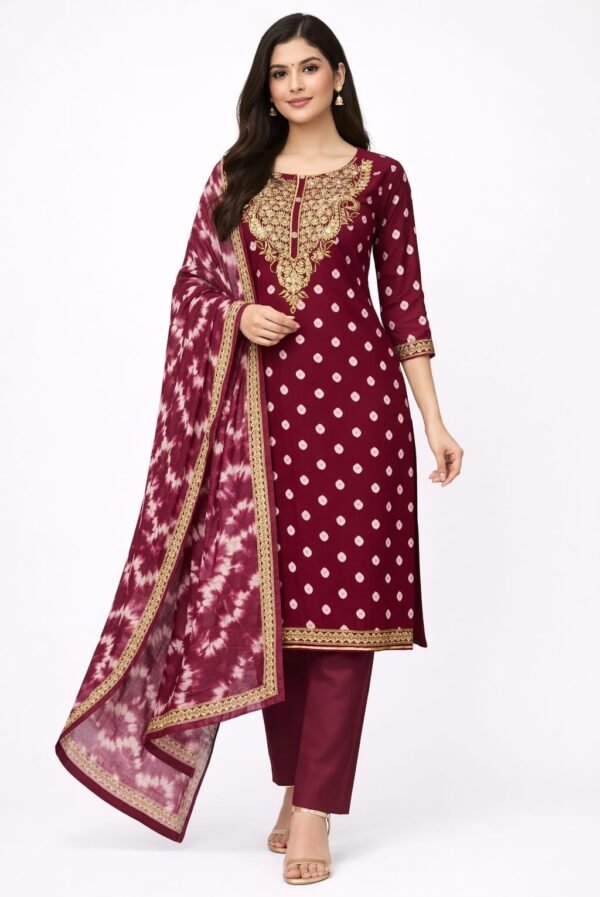 Pure Cotton Bandhej Printed Suit