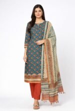 Cotton Kota Printed Suit Set with Matching Dupatta and Pure Cotton Bottom Elegant Summer Ethnic Wear