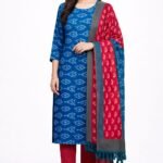 Pure Cotton Ikat Print Suit