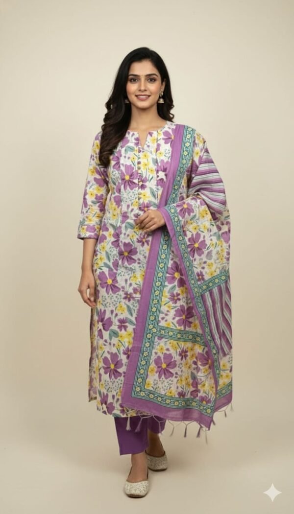 Pure Cotton Printed Suit