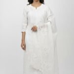 Pure Cotton Dhaga Work Suit Set with Cotton Dupatta and Cotton Bottom Elegant Ethnic Wear