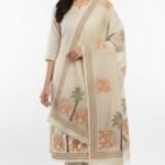 Premium Jamdani Cotton Dhaga Work Suit Set with Hand Embroidered Kurta, Elegant Dupatta and Solid Tapeta Bottom Ethnic Wear