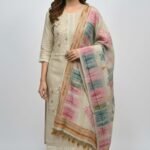 Premium Jamdani Cotton Dhaga Work Suit Set with Hand Embroidered Kurta, Elegant Dupatta and Solid Tapeta Bottom Ethnic Wear