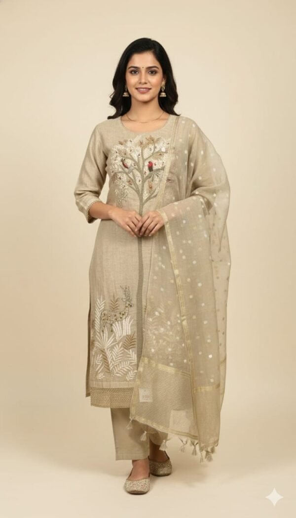Jamdani Cotton Dhaga Work Suit
