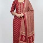 Pure Cotton All Over Printed Suit Set with Cotton Dupatta and Matching Cotton Bottom Comfortable Ethnic Wear