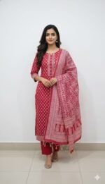 Pure Cotton All Over Printed Suit Set with Cotton Dupatta and Matching Cotton Bottom Comfortable Ethnic Wear