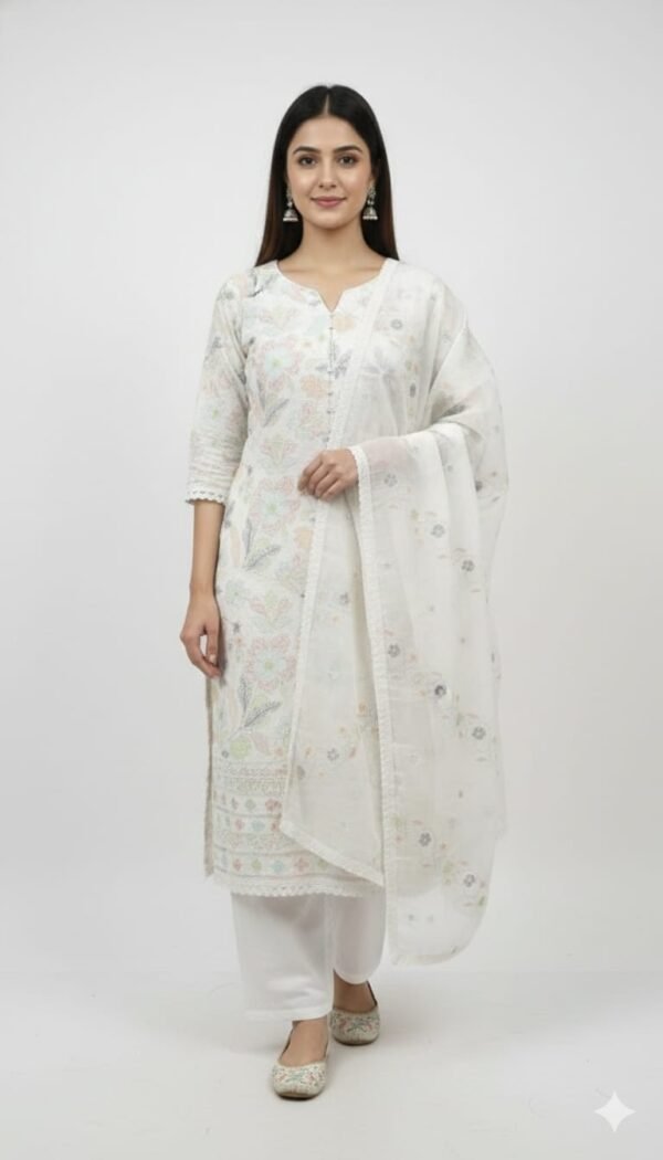 Pure Cotton Dhaga Work Suit