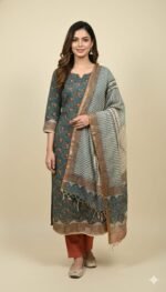 Cotton Kota Printed Suit Set with Matching Dupatta and Pure Cotton Bottom Elegant Summer Ethnic Wear